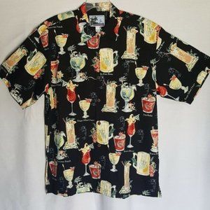 AFTCO Bluewater Mens Button Front Shirt Black Sz L